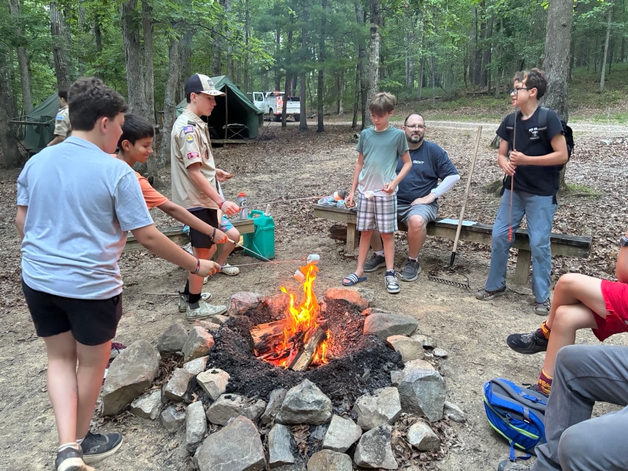 Scouts on an outdoor adventure together